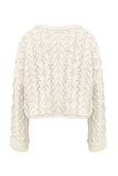 Cable Knit V-Neck Button Front Cardigan