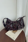 Buckle Front Slouchy Shoulder Bag