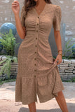 Button-Front Casual Midi Dress
