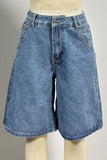 Contrast Stitch Denim Shorts