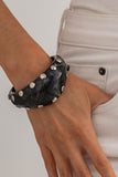 Marbled Studded Wide Cuff Bracelet