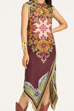 Fringe-Trim Floral Shift Dress