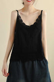 Scalloped Lace V-Neck Sleeveless Tank