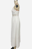 Lace-Trim Spaghetti Strap Midi Dress