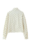Polka Dot Mock Neck Crop Jacket