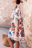 V-Neck Floral Vacation Dress