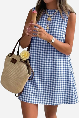 Sleeveless Gingham Dress