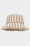 Striped Fringe Bucket Hat
