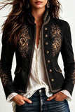 Vintage Floral Detail Military Jacket