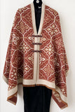 Geometric Print Frog Closure Cape