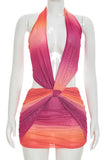 Colorful Halter Dress