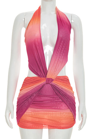 Colorful Halter Dress