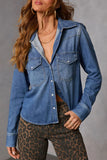 Snap Button Pocket Front Denim Shirt