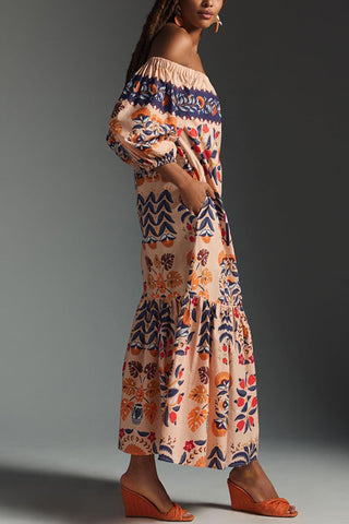 Off-Shoulder Boho Maxi Dress