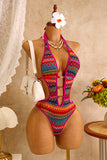 Cutout Colorful One-Piece Swimsuit