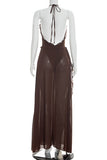 V-Neck Halter Maxi Dress