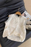 Ruched Textured Sleeveless Vest