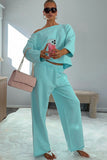 Off-Shoulder Long Sleeve Lounge Set