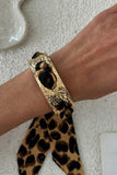 Leopard Print Tie Cuff Bracelet