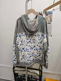Patchwork Quilted Hoodie Sweatshirt