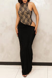 Lace Cutout Bodycon Maxi Dress