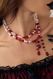 Layered Beaded Drop Pendant Necklace