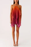 Asymmetrical Layered Halter Dress