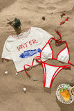 Graphic Short Sleeve Bikini Set