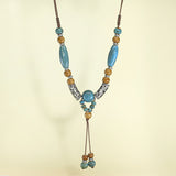 Braided Beaded Pendant Necklace