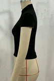 Front Hook Short Sleeve Crop Top