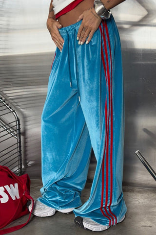Striped Side Wide-Leg Sweatpants