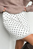 Polka Dot Mini Skirt with Lace Trim