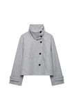 Stand-Collar Button-Front Jacket