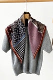 Paisley and Polka Dot Print Square Scarf