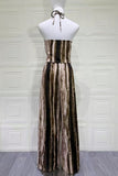 Abstract Print Halter Wide Leg Set
