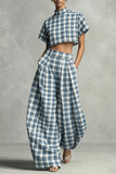 Plaid Two-Piece Pants Set