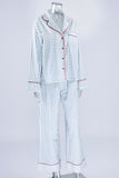 Plaid Long Sleeve Button-Front Pajama Set