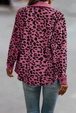 Leopard Print Ribbed Button-Front Shacket