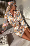 Printed Button-Front Short Set