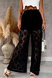 Lace Wide-Leg Casual Pants