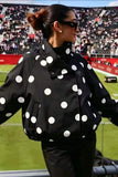 Polka Dot Stand Collar Zip-Up Jacket