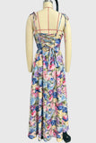 Floral Halter Tie-Back Maxi Dress