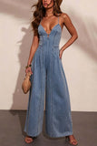 Spaghetti-Strap Wide-Leg Jumpsuit