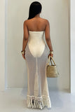 Strapless Crochet Vacation Maxi Dress