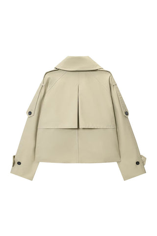Double-Breasted Notched Lapel Trench Coat