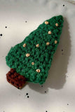 Crochet Christmas Tree and Bow Hair Clip