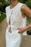 Tie-Front Sleeveless Blouse