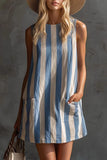 Striped Sleeveless Casual Dress