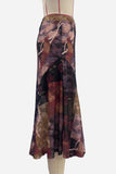 Floral Patchwork Wrap Midi Skirt
