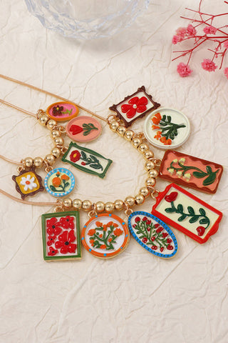 Floral Pendant Layered Necklace